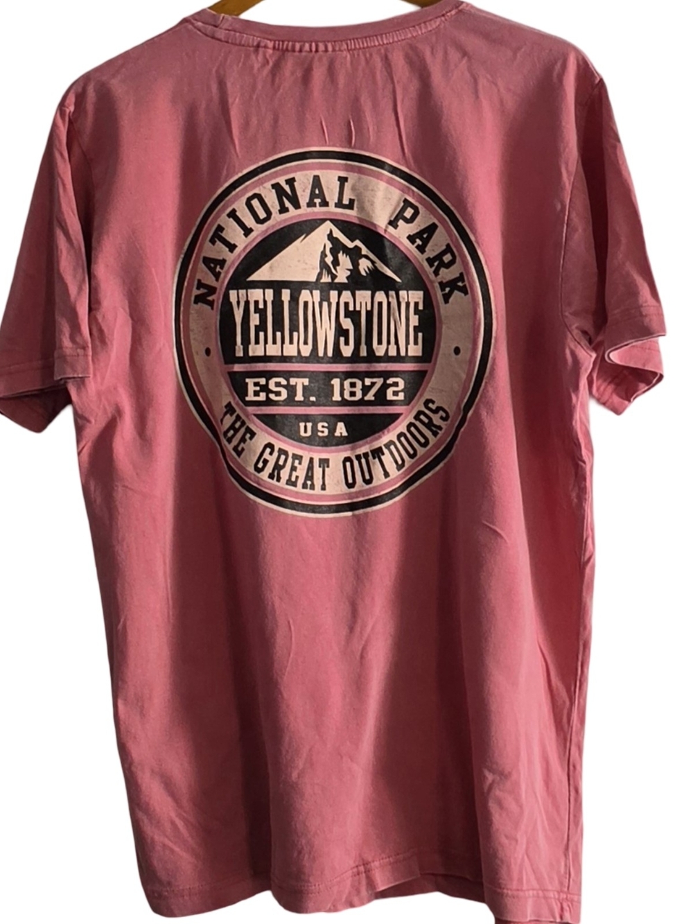 U.S. Vintage Yellowstone National Park Graphic T Shirt Pink Cotton M Gorpcore